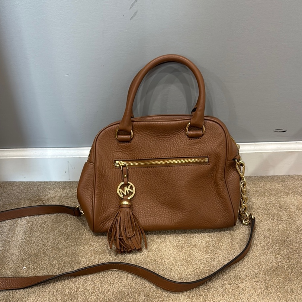 Michael Kors Brown Satchel with Gold Hardware
